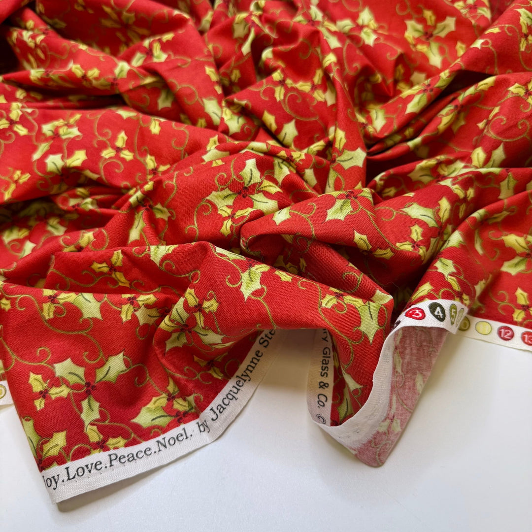 So This Is Christmas - Cotton Woven - Red/Green Floral - 1.6M Bundle - True Deadstock fabric Fabric by private - Sustainable Textile | FABCYCLE