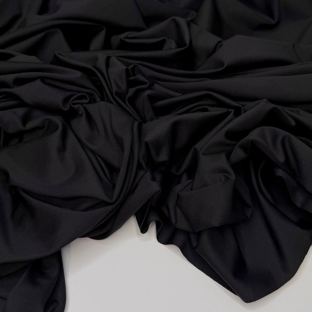 Soft But Dramatic - Ponte Knit Polyester Blend Knit - Black - 3.6M Bundle - True Deadstock fabric Fabric by private - Sustainable Textile | FABCYCLE