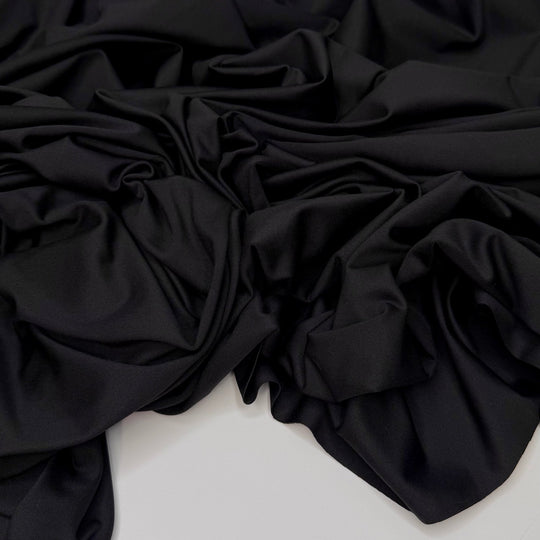 Soft But Dramatic - Ponte Knit Polyester Blend Knit - Black - 3.6M Bundle - True Deadstock fabric Fabric by private - Sustainable Textile | FABCYCLE
