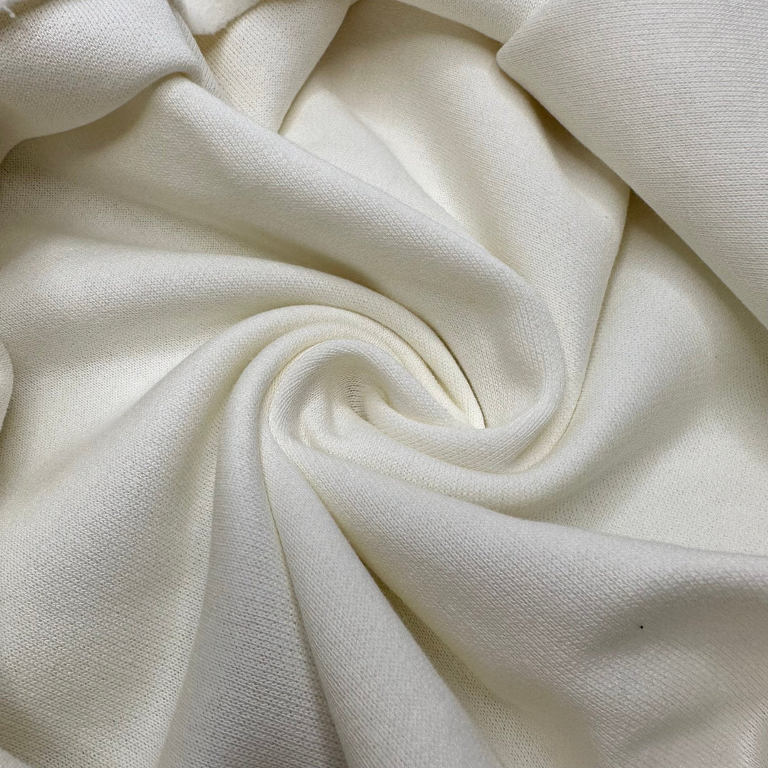 Soft Snow Tumble - Tubular Jersey Fleece Cotton Blend Knit - White/Cream - 2M Bundle - True Deadstock fabric Fabric by private - Sustainable Textile | FABCYCLE