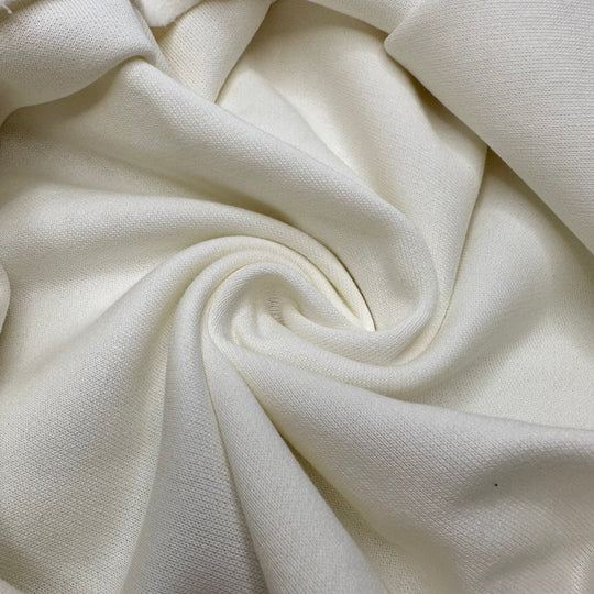Soft Snow Tumble - Tubular Jersey Fleece Cotton Blend Knit - White/Cream - 2M Bundle - True Deadstock fabric Fabric by private - Sustainable Textile | FABCYCLE