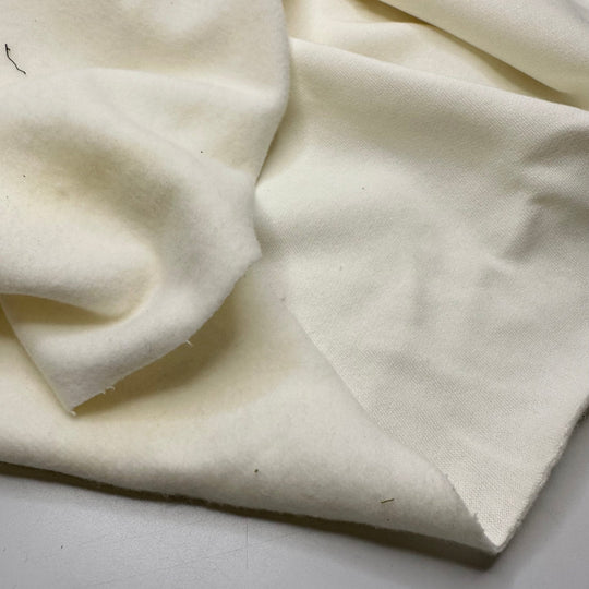 Soft Snow Tumble - Tubular Jersey Fleece Cotton Blend Knit - White/Cream - 2M Bundle - True Deadstock fabric Fabric by private - Sustainable Textile | FABCYCLE