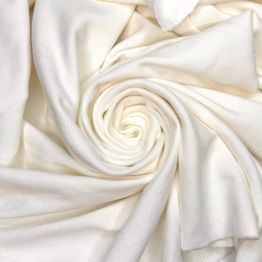Soft Stretch Things - Rib Knit Cotton Blend Knit - Cream - 1.2M Bundle - True Deadstock fabric Fabric by private - Sustainable Textile | FABCYCLE