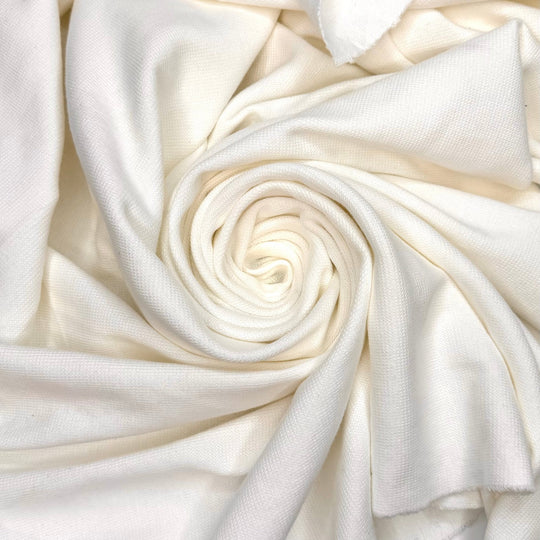 Soft Stretch Things - Rib Knit Cotton Blend Knit - Cream - 1.2M Bundle - True Deadstock fabric Fabric by private - Sustainable Textile | FABCYCLE