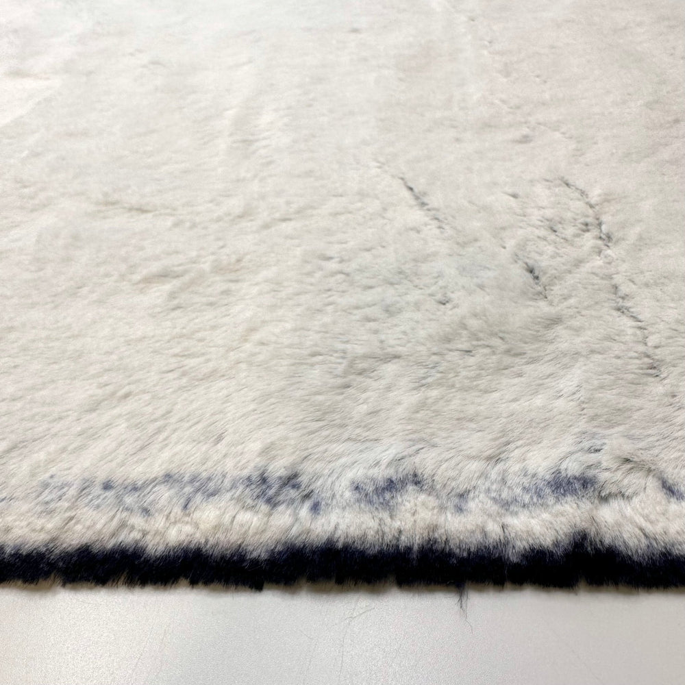 Softer Than The Cat - Nylon Backing Minky Faux Fur Polyester Blend Knit - White/Navy - 2.8M Bundle - True Deadstock fabric Fabric by private - Sustainable Textile | FABCYCLE