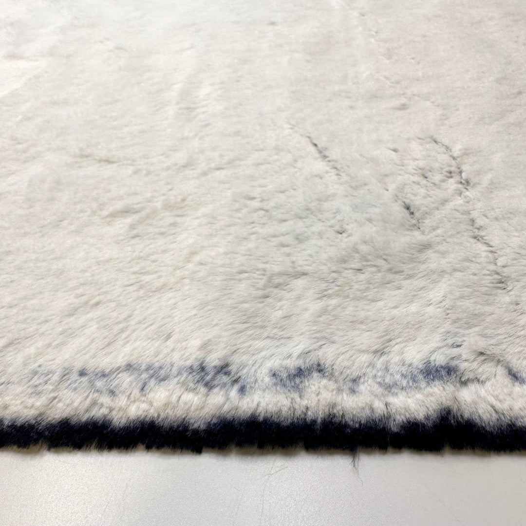 Softer Than The Cat - Nylon Backing Minky Faux Fur Polyester Blend Knit - White/Navy - 2.8M Bundle - True Deadstock fabric Fabric by private - Sustainable Textile | FABCYCLE