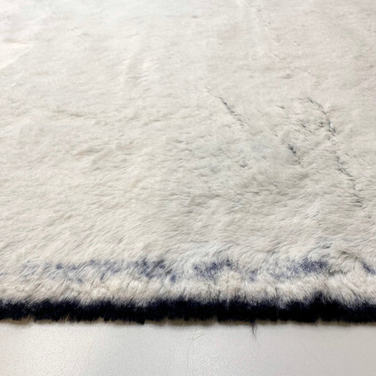 Softer Than The Cat - Nylon Backing Minky Faux Fur Polyester Blend Knit - White/Navy - 2.8M Bundle - True Deadstock fabric Fabric by private - Sustainable Textile | FABCYCLE