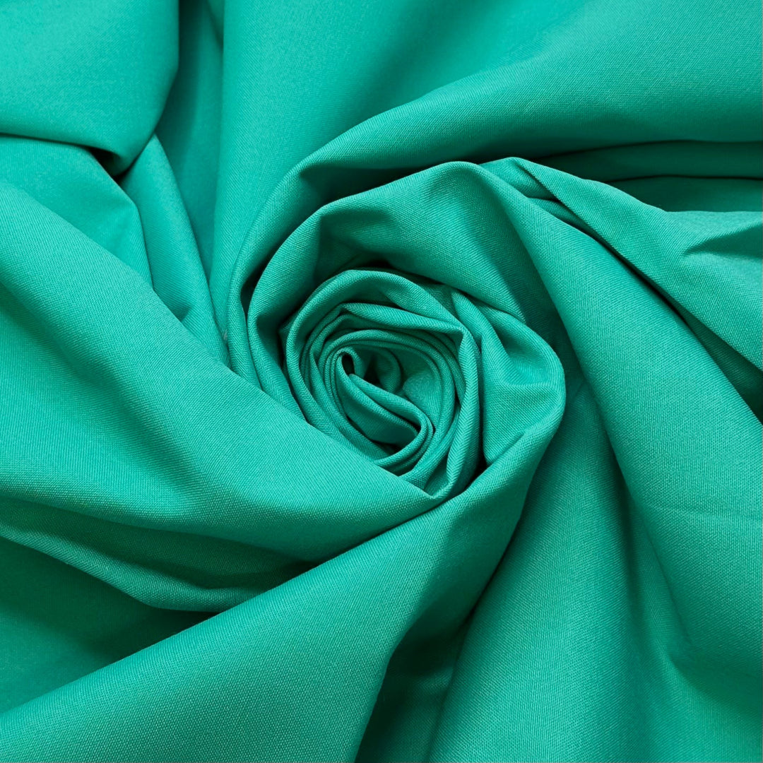 Sorbet Or Sherbet - Polyester Blend Woven - Beige/Teal - 3M Bundle - True Deadstock fabric Fabric by private - Sustainable Textile | FABCYCLE