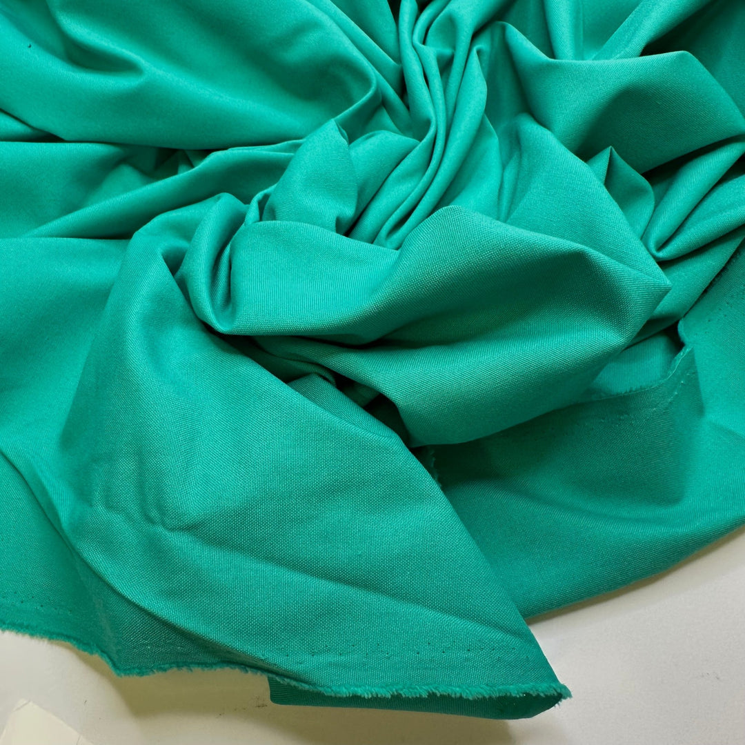 Sorbet Or Sherbet - Polyester Blend Woven - Beige/Teal - 3M Bundle - True Deadstock fabric Fabric by private - Sustainable Textile | FABCYCLE