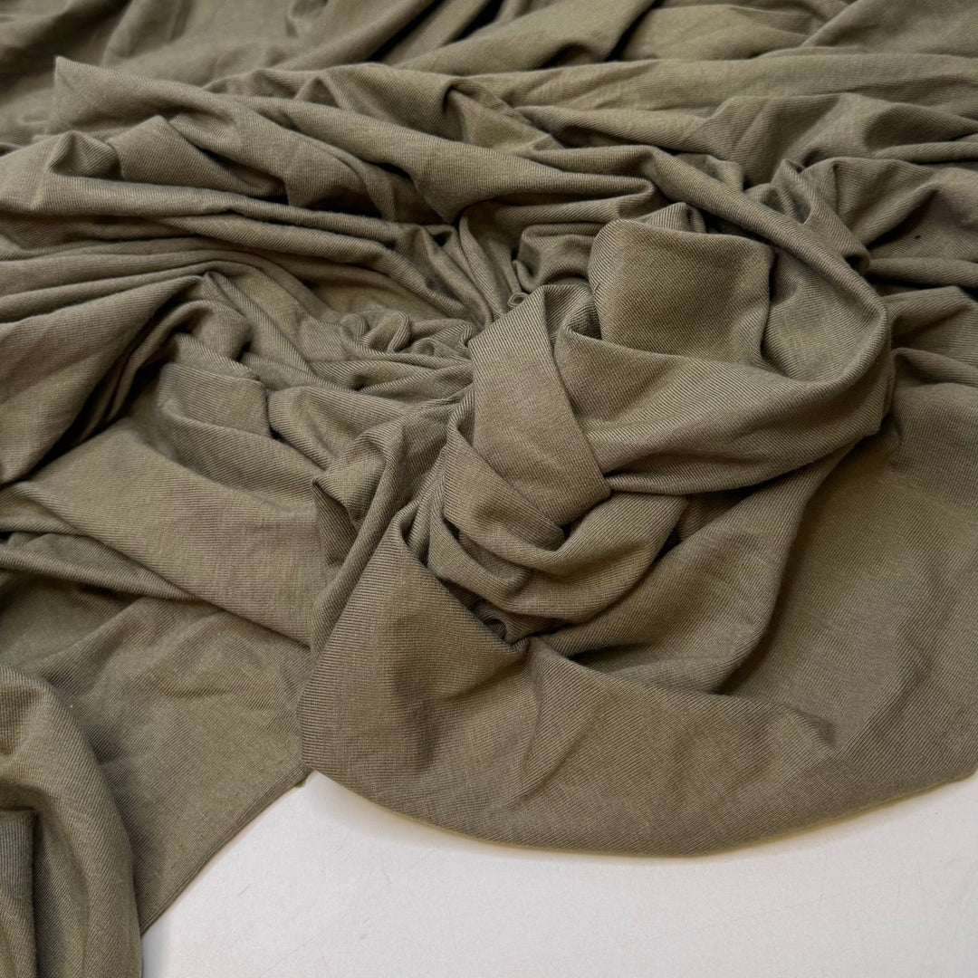 Spanish Moss - Jersey Bamboo Blend Knit - Green - 1.3M Bundle - True Deadstock fabric Fabric by private - Sustainable Textile | FABCYCLE