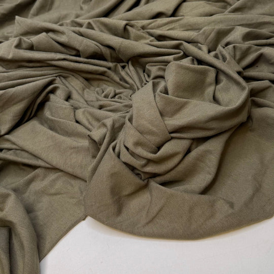 Spanish Moss - Jersey Bamboo Blend Knit - Green - 1.3M Bundle - True Deadstock fabric Fabric by private - Sustainable Textile | FABCYCLE