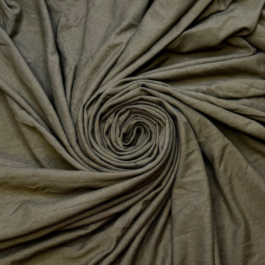 Spanish Moss - Jersey Bamboo Blend Knit - Green - 1.3M Bundle - True Deadstock fabric Fabric by private - Sustainable Textile | FABCYCLE