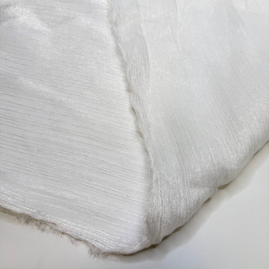 Sparkling Clean Stash - Metallic, Crinkle Chiffon Polyester Blend Woven - White - 2.2M Bundle - True Deadstock fabric Fabric by private - Sustainable Textile | FABCYCLE