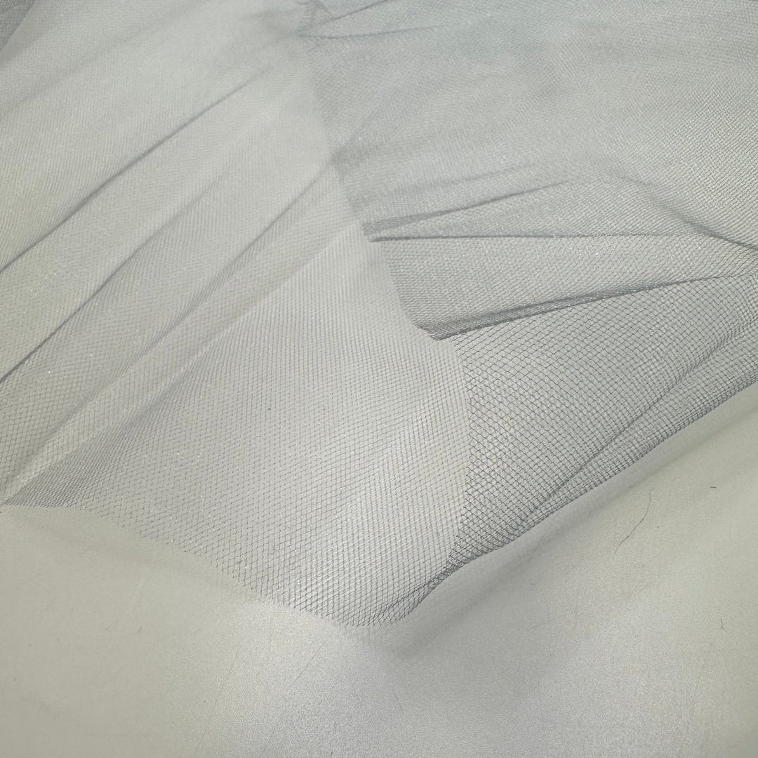 Sparkling Moonlight - Tulle Poly Knit - Light Grey - 3M Bundle - True Deadstock fabric Fabric by private - Sustainable Textile | FABCYCLE