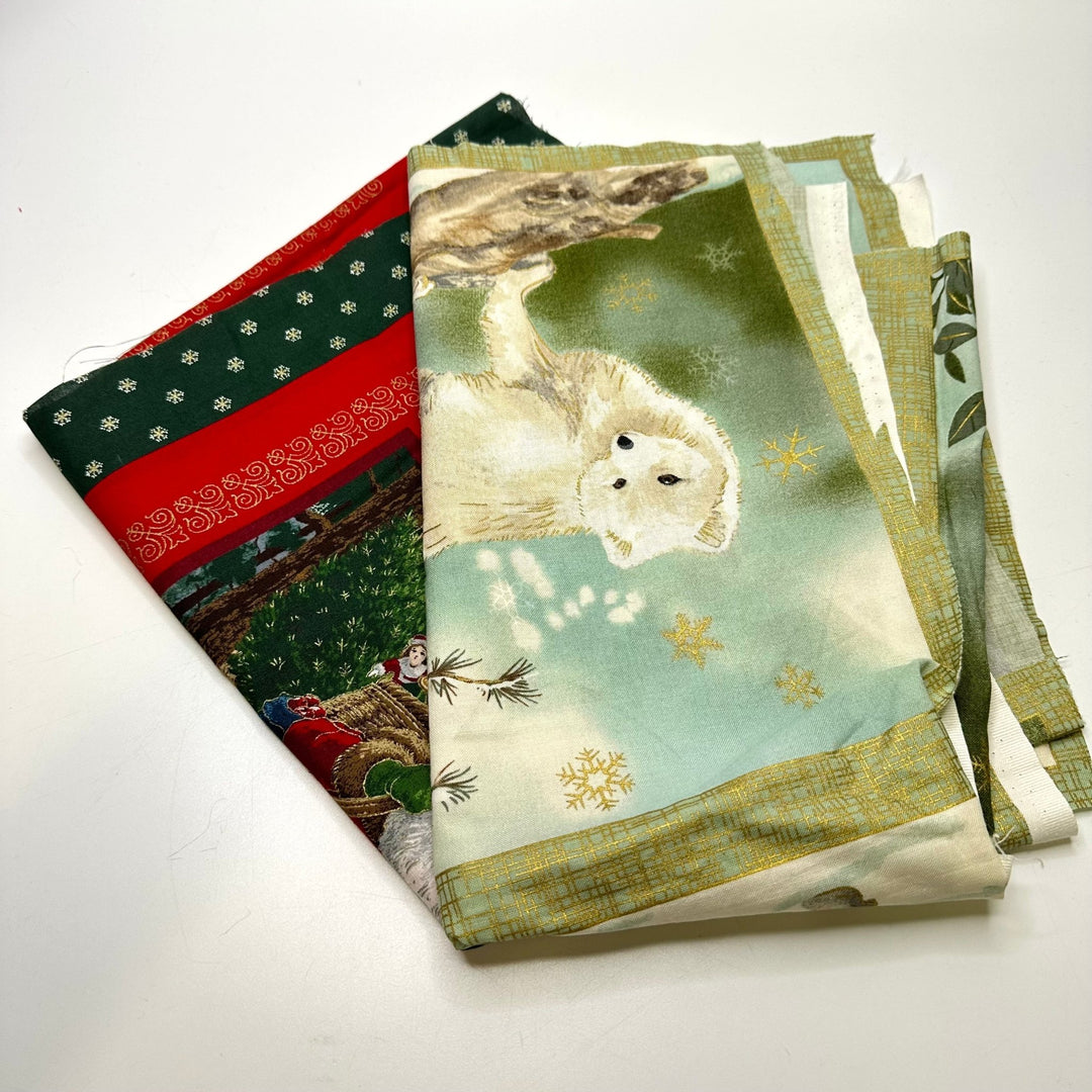 Special Christmas Pillows - Cotton Blend Woven - Green Multi Christmas Motif - 0.6M 2 Piece Pack - True Deadstock fabric Fabric by private - Sustainable Textile | FABCYCLE