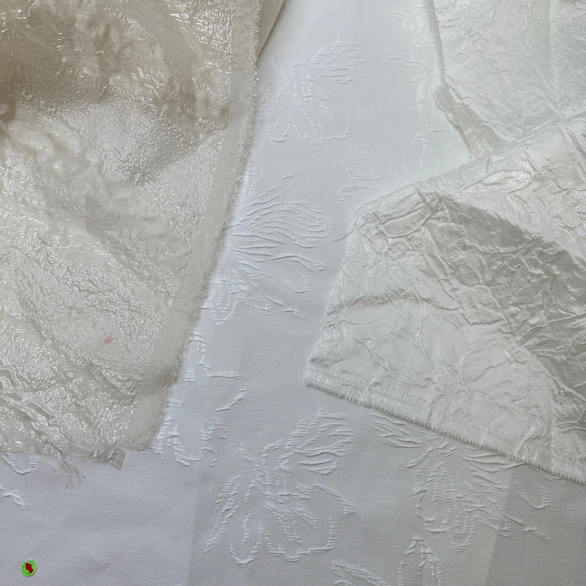 Special Day Bridal Scraps - Metallic Jacquard Poly Woven - White/Cream Floral - By Weight - True Deadstock fabric Fabric by private - Sustainable Textile | FABCYCLE