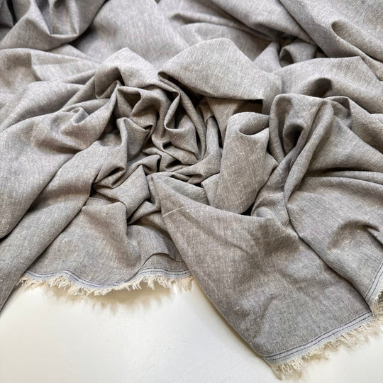 Speeches At The Reception - Poplin Cotton Woven - Light Grey - 4.35M Bundle - True Deadstock fabric Fabric by private - Sustainable Textile | FABCYCLE