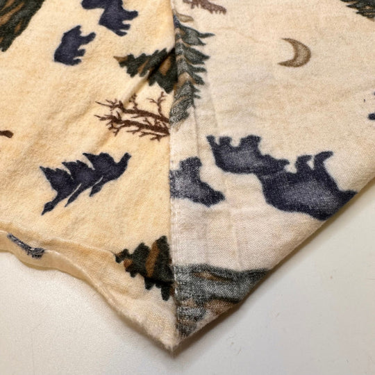 Spending Christmas In A Cabin - Flanelette Cotton Woven - Cream Multi Nature - 2.45M Bundle - True Deadstock fabric Fabric by private - Sustainable Textile | FABCYCLE