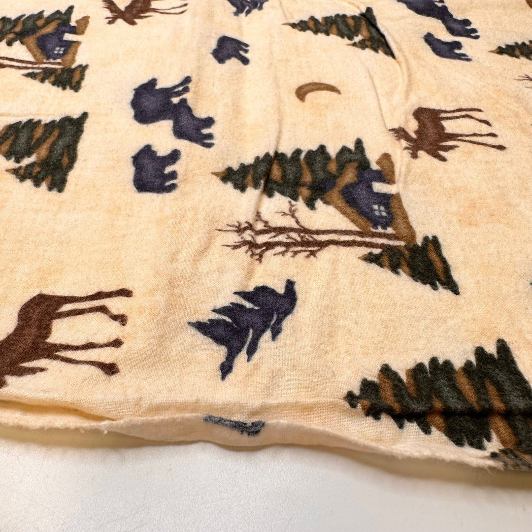 Spending Christmas In A Cabin - Flanelette Cotton Woven - Cream Multi Nature - 2.45M Bundle - True Deadstock fabric Fabric by private - Sustainable Textile | FABCYCLE
