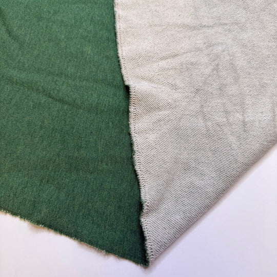 Spent More Time Outside - French Terry Natural Blend Knit - Green - 2.5M Bundle - True Deadstock fabric Fabric by private - Sustainable Textile | FABCYCLE