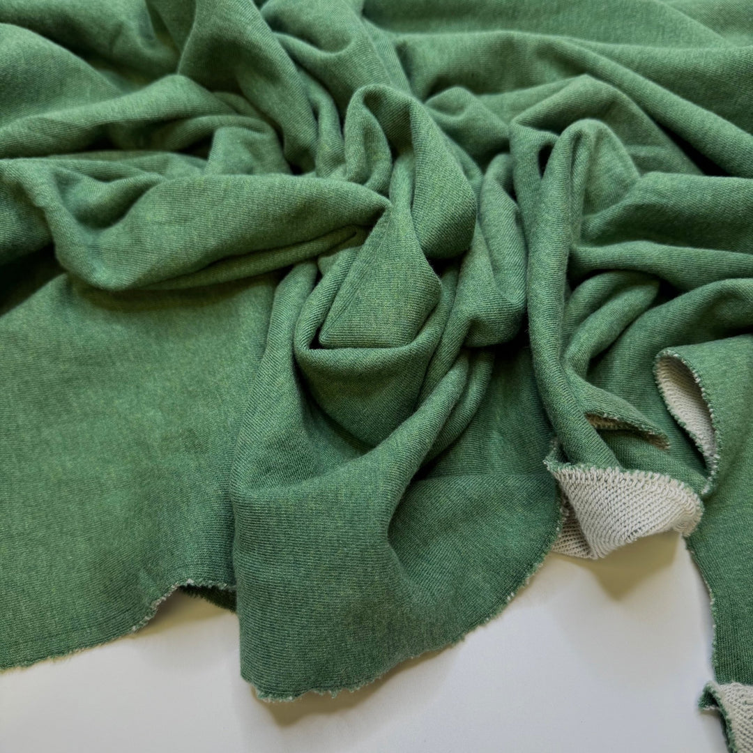 Spent More Time Outside - French Terry Natural Blend Knit - Green - 2.5M Bundle - True Deadstock fabric Fabric by private - Sustainable Textile | FABCYCLE