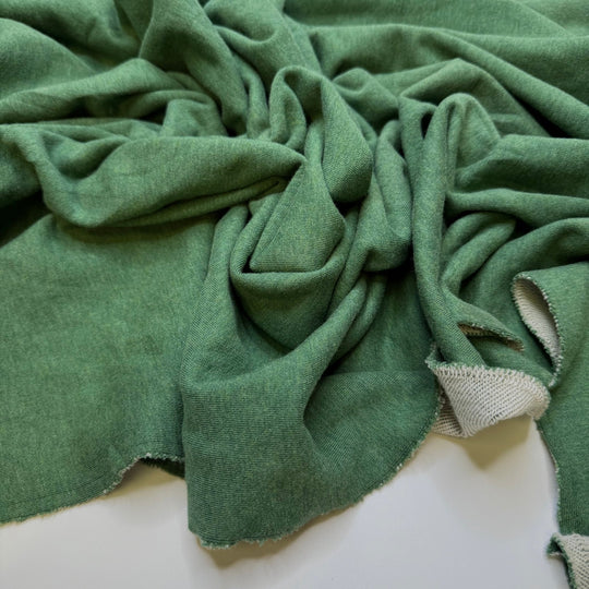Spent More Time Outside - French Terry Natural Blend Knit - Green - 2.5M Bundle - True Deadstock fabric Fabric by private - Sustainable Textile | FABCYCLE