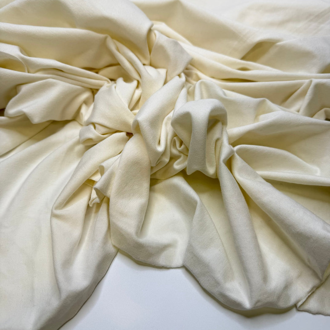 Spent More Time With Friends - Jersey Natural Blend Knit - Cream - 0.95M Bundle - True Deadstock fabric Fabric by private - Sustainable Textile | FABCYCLE