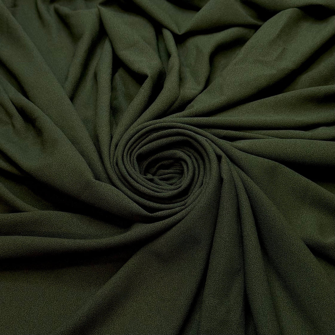 Spinach Feta Dip - Crepe Poly Woven - Dark Green - 2M Bundle - True Deadstock fabric Fabric by private - Sustainable Textile | FABCYCLE