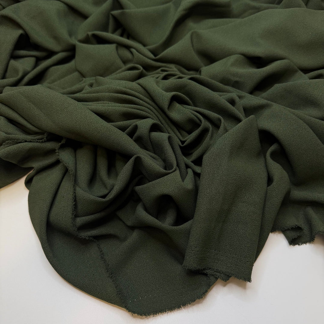 Spinach Feta Dip - Crepe Poly Woven - Dark Green - 2M Bundle - True Deadstock fabric Fabric by private - Sustainable Textile | FABCYCLE