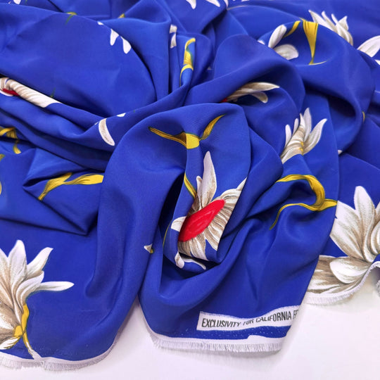 Spring Fling - Poly Woven - Blue Multi Floral - 2.5M Bundle - True Deadstock fabric Fabric by private - Sustainable Textile | FABCYCLE