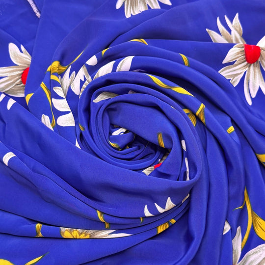 Spring Fling - Poly Woven - Blue Multi Floral - 2.5M Bundle - True Deadstock fabric Fabric by private - Sustainable Textile | FABCYCLE
