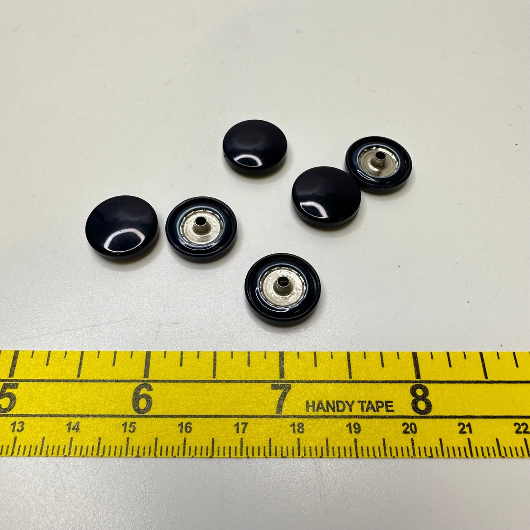 Spring Snap Button - 15MM Metal - Navy - 6 Pack - True Deadstock supplies Fabric by private - Sustainable Textile | FABCYCLE