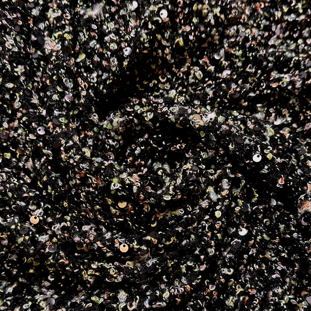 Springing Into Action - Sequins Poly Knit - Black Multi - 3.6M Bundle - True Deadstock fabric Fabric by private - Sustainable Textile | FABCYCLE