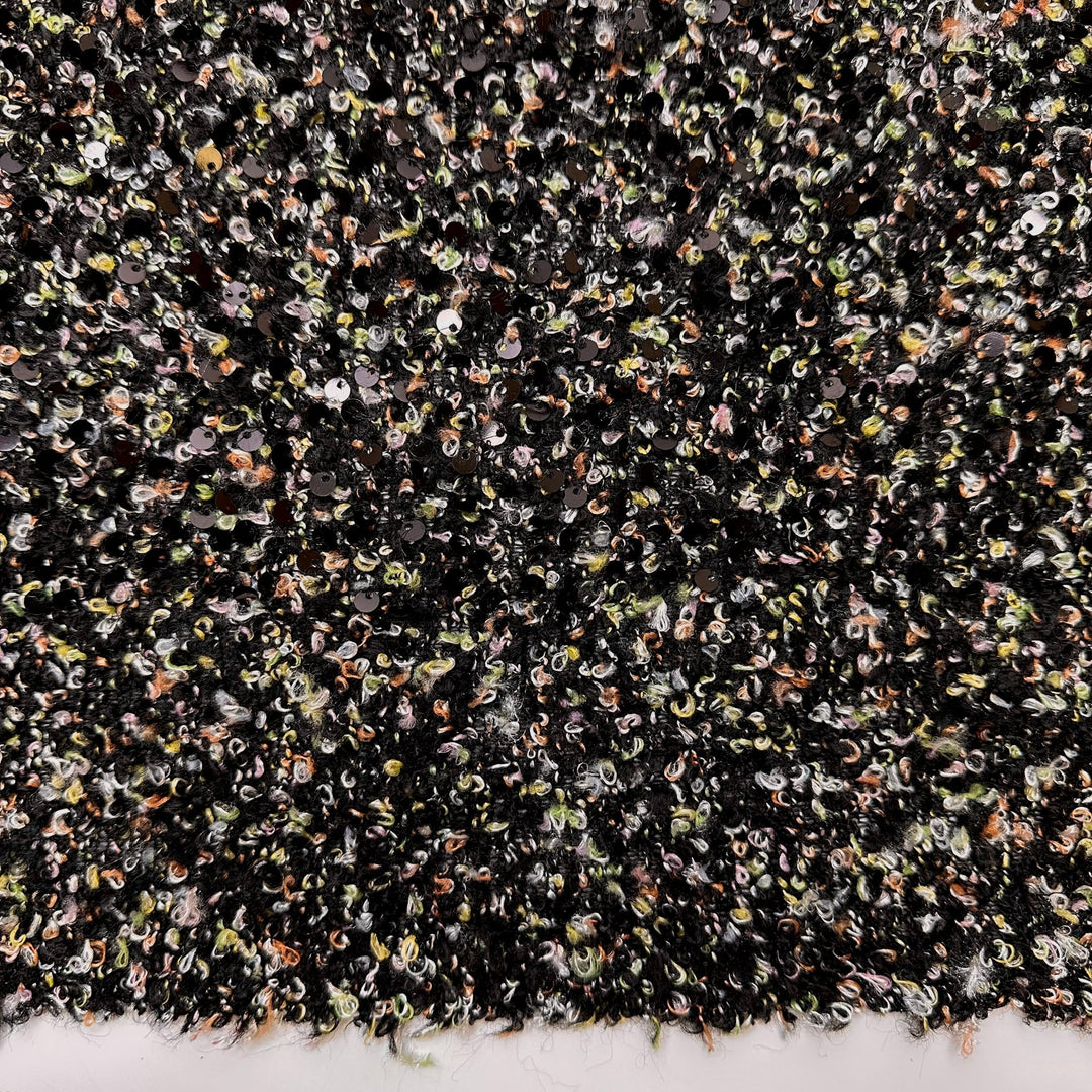Springing Into Action - Sequins Poly Knit - Black Multi - 3.6M Bundle - True Deadstock fabric Fabric by private - Sustainable Textile | FABCYCLE