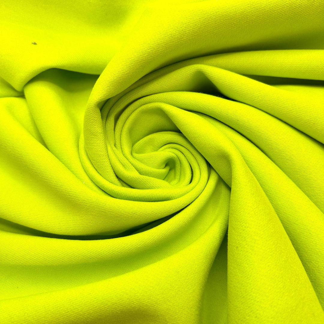 Standing Out At Work - Jersey Fleece Cotton Blend Knit - Lime Green - 1.6M Bundle - True Deadstock fabric Fabric by private - Sustainable Textile | FABCYCLE