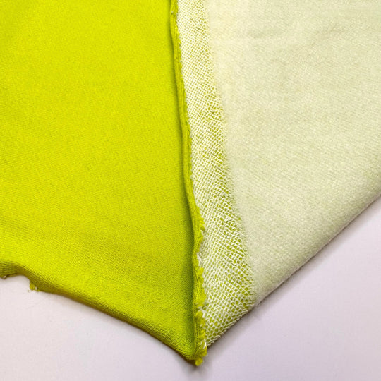 Standing Out At Work - Jersey Fleece Cotton Blend Knit - Lime Green - 1.6M Bundle - True Deadstock fabric Fabric by private - Sustainable Textile | FABCYCLE