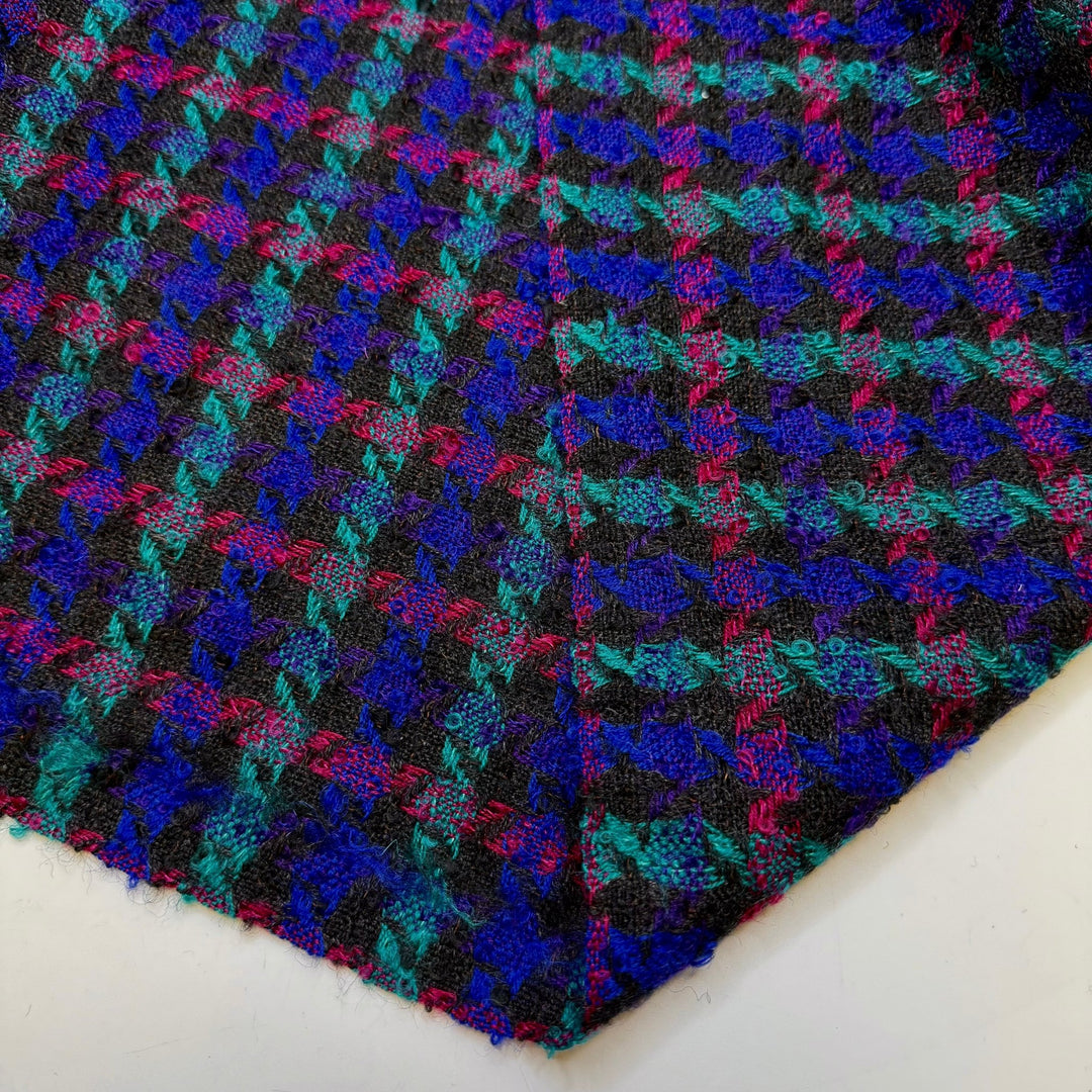 Star Of The Show - Vintage Tweed Wool Woven - Black Multi Plaid - 3.25M Bundle - True Deadstock fabric Fabric by private - Sustainable Textile | FABCYCLE