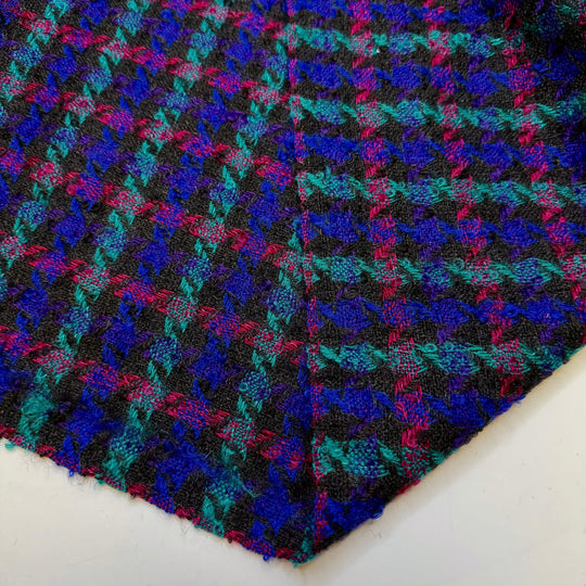 Star Of The Show - Vintage Tweed Wool Woven - Black Multi Plaid - 3.25M Bundle - True Deadstock fabric Fabric by private - Sustainable Textile | FABCYCLE