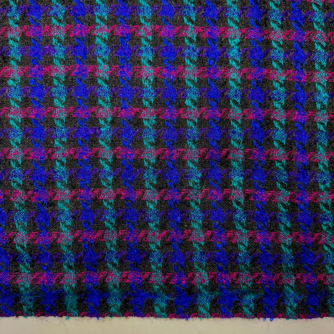 Star Of The Show - Vintage Tweed Wool Woven - Black Multi Plaid - 3.25M Bundle - True Deadstock fabric Fabric by private - Sustainable Textile | FABCYCLE