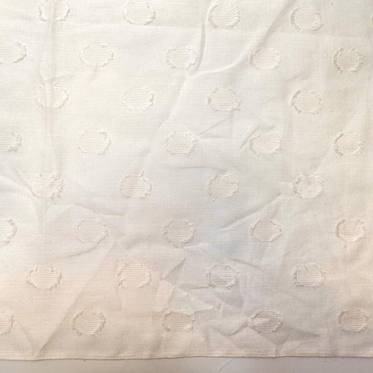 Staring Up At The Clouds - Vintage Polyester Blend Woven - White Polka Dots - 2M Bundle - True Deadstock fabric Fabric by private - Sustainable Textile | FABCYCLE