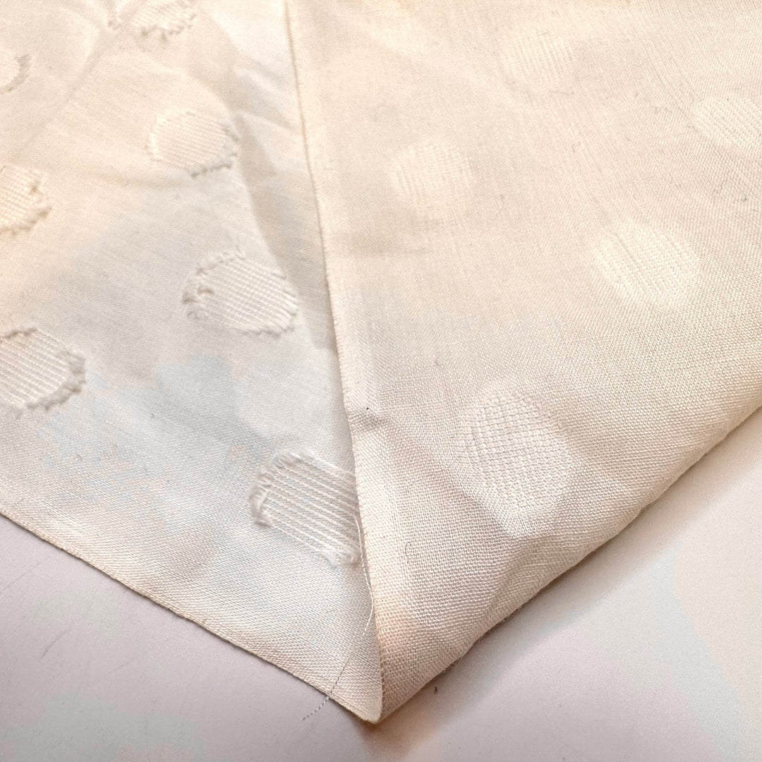 Staring Up At The Clouds - Vintage Polyester Blend Woven - White Polka Dots - 2M Bundle - True Deadstock fabric Fabric by private - Sustainable Textile | FABCYCLE
