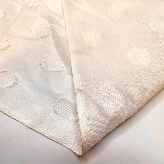 Staring Up At The Clouds - Vintage Polyester Blend Woven - White Polka Dots - 2M Bundle - True Deadstock fabric Fabric by private - Sustainable Textile | FABCYCLE