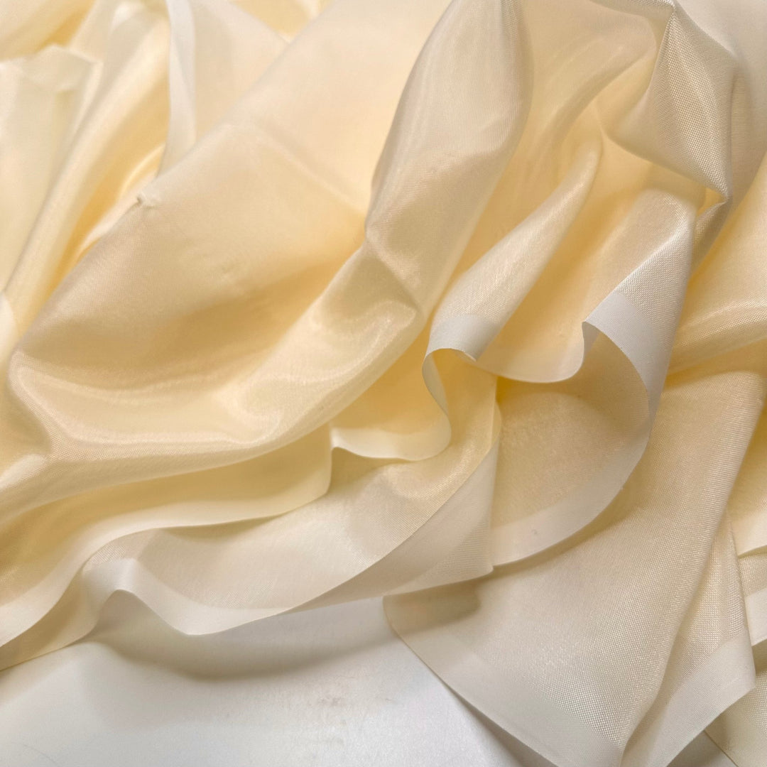 Starlight Star Bright - Organza Poly Woven - Cream - 3.7M Bundle - True Deadstock fabric Fabric by private - Sustainable Textile | FABCYCLE