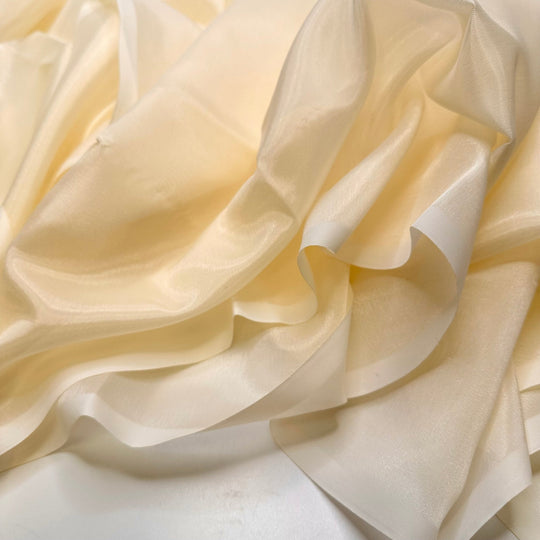 Starlight Star Bright - Organza Poly Woven - Cream - 3.7M Bundle - True Deadstock fabric Fabric by private - Sustainable Textile | FABCYCLE