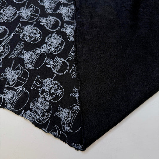 Stars Change With The Seasons - French Terry Bamboo Blend Knit - Black/White Star Wars - 0.65M Bundle - True Deadstock fabric Fabric by private - Sustainable Textile | FABCYCLE
