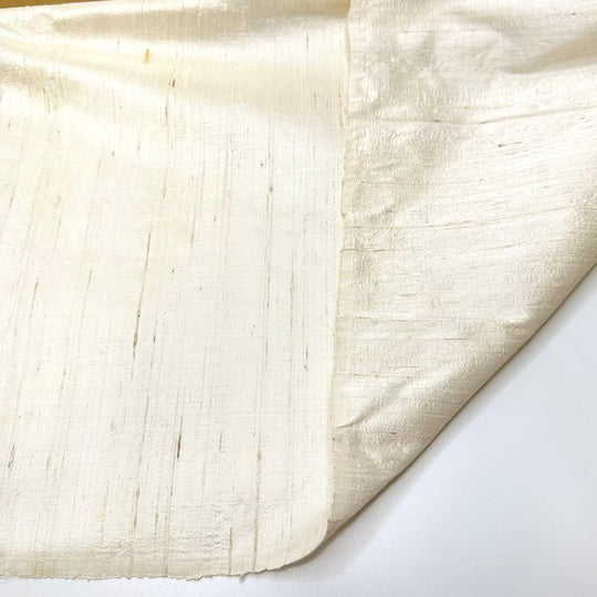 Starting On A Blank Page - Slub In The Weave Raw Silk Woven - Cream - 1.8M Bundle - True Deadstock fabric Fabric by private - Sustainable Textile | FABCYCLE