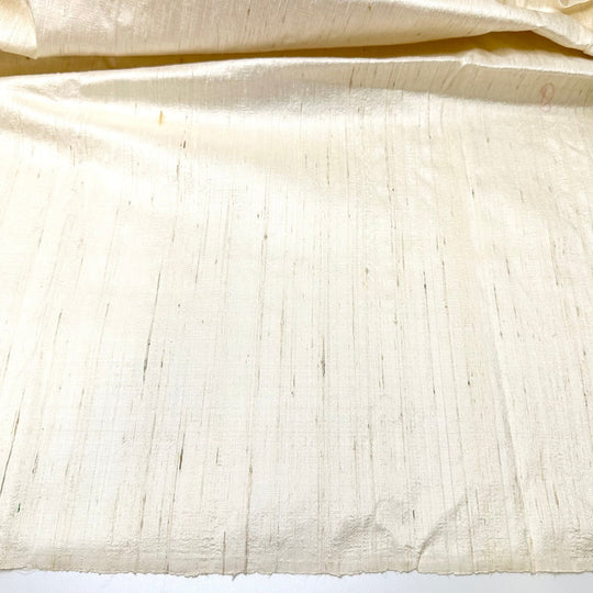 Starting On A Blank Page - Slub In The Weave Raw Silk Woven - Cream - 1.8M Bundle - True Deadstock fabric Fabric by private - Sustainable Textile | FABCYCLE