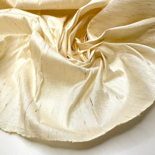 Starting On A Blank Page - Slub In The Weave Raw Silk Woven - Cream - 1.8M Bundle - True Deadstock fabric Fabric by private - Sustainable Textile | FABCYCLE