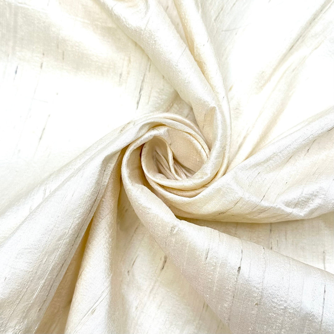 Starting On A Blank Page - Slub In The Weave Raw Silk Woven - Cream - 1.8M Bundle - True Deadstock fabric Fabric by private - Sustainable Textile | FABCYCLE