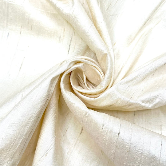 Starting On A Blank Page - Slub In The Weave Raw Silk Woven - Cream - 1.8M Bundle - True Deadstock fabric Fabric by private - Sustainable Textile | FABCYCLE